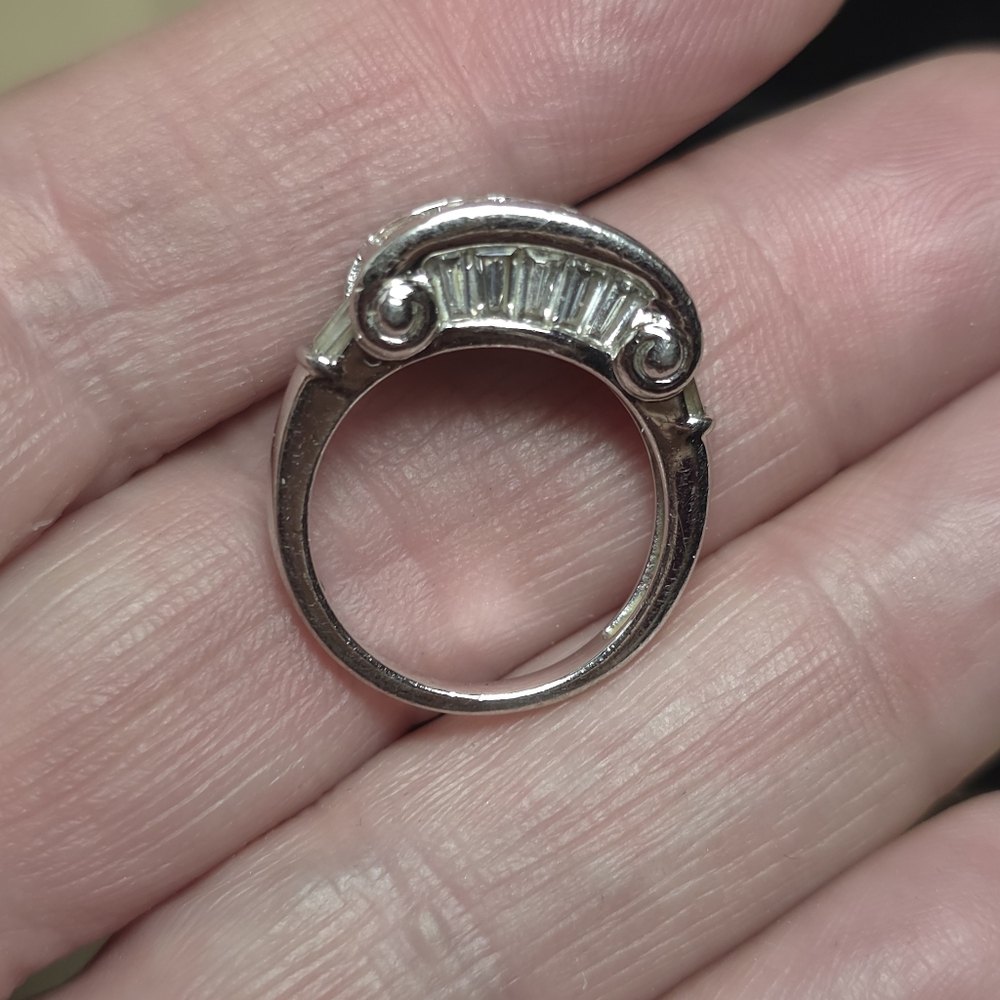 STERLING 925 CZ DIAMOND LADIES COCKTAIL  RING SIZE 6 - Picture 5 of 8